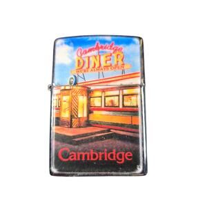 ZIPPO 1997 CAMBRIDGE DINER POLISHED CHROME LIGHTER 370S IN BOX EXCELLENT COND.